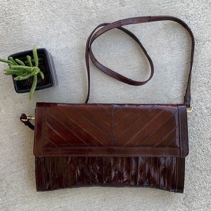 Vintage Burgundy Eel Skin Bag